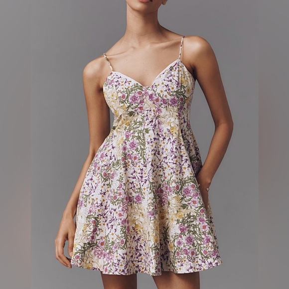 Anthropologie Dresses & Skirts - Anthropologie Maeve Lace-Trim Sweetheart
Mini Dress Medium